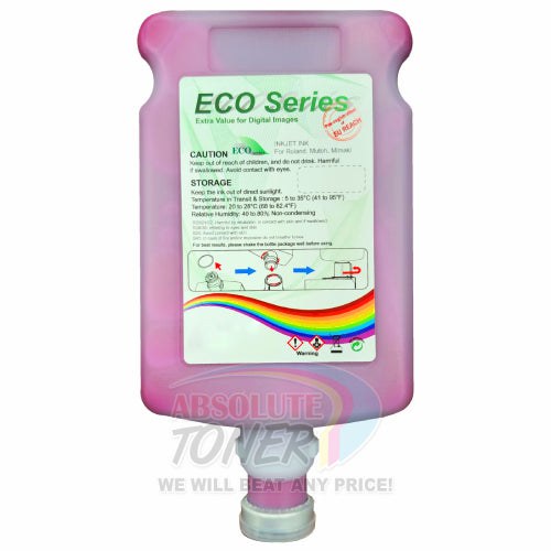 Absolute Toner High Quality Premium 500ml Compatible Eco-Solvent Max Magenta Bulk Ink Snap In Bottle Roland Cartridges