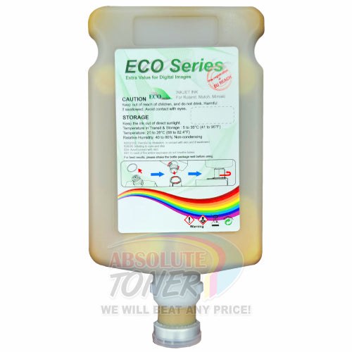 Absolute Toner High Quality Premium 500ml Compatible Eco-Solvent Max Yellow Bulk Ink Snap In Bottle Roland Cartridges