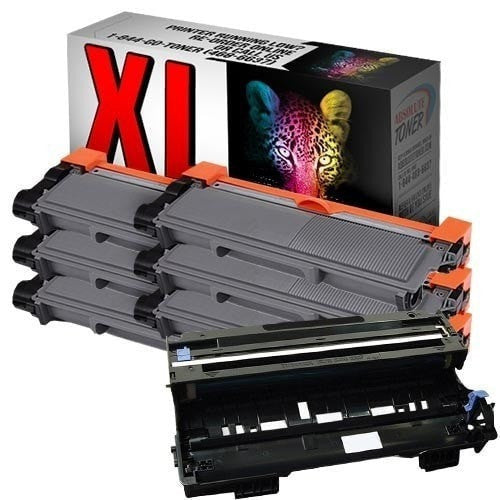 Absolute Toner Compatible 6 + 1 Brother TN-660 High Yield Black Toner + DR-630 Drum Unit Cartridge Combo (High Yield Of TN-630) Brother Toner Cartridges