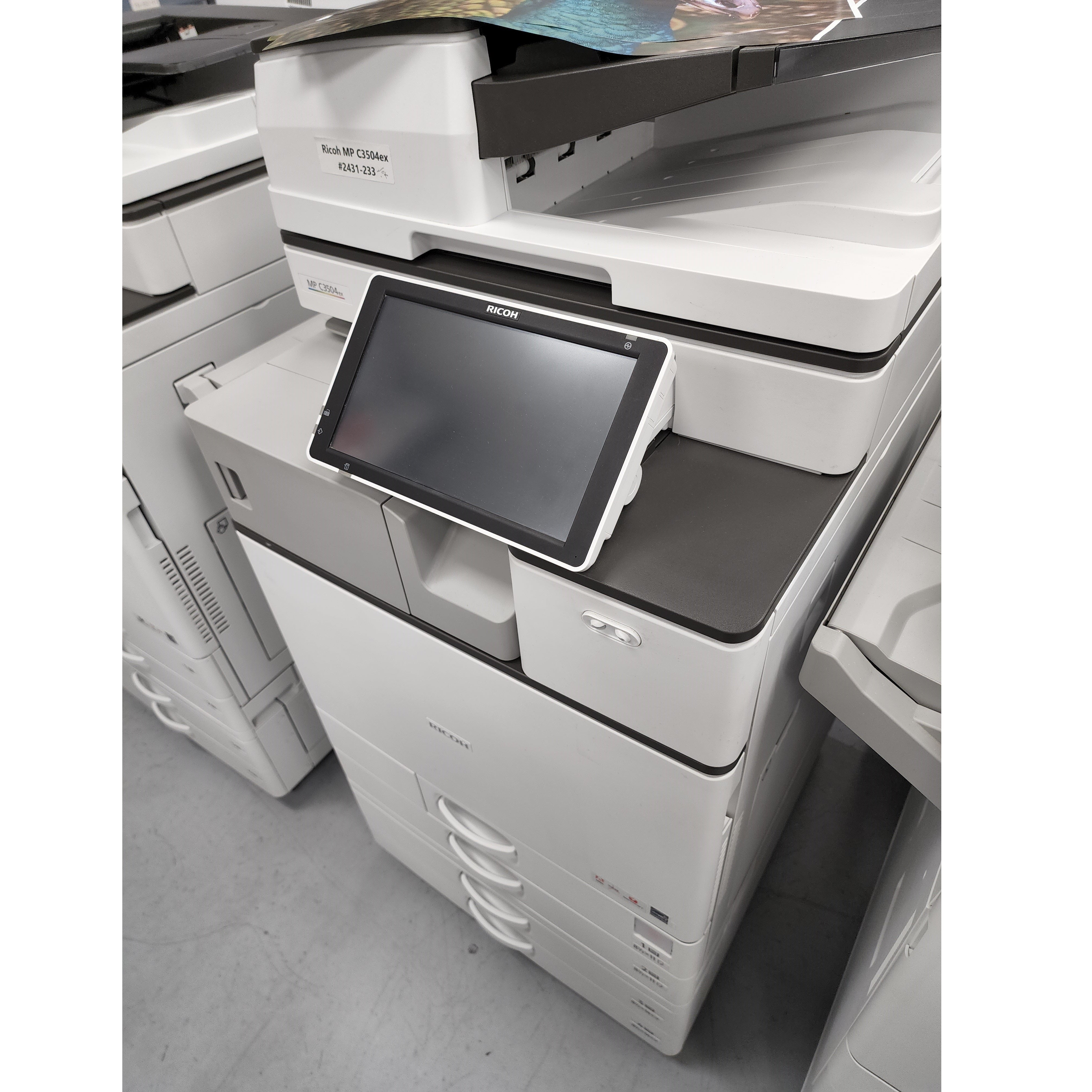 Absolute Toner $64/Month Ricoh MP C3504EX Office Color Laser Multifunction Printer Machine | Copy, Scan, Optional Fax With 1200 x 1200 DPI Print Resolution Showroom Color Copiers