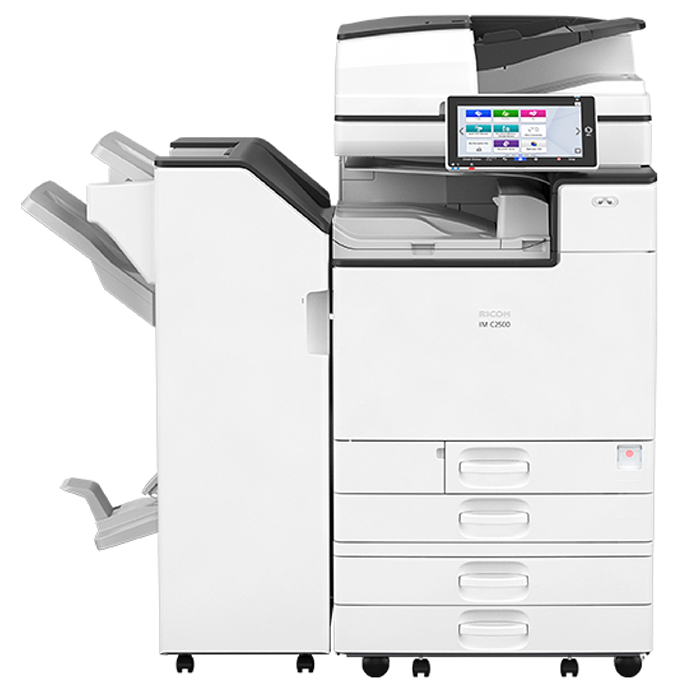 Absolute Toner $79.83/Month LOW PAGE COUNT Ricoh IM C2500 df with MULTI-CASSETTE(4) and 1200dip Resolution 11x17 12x18 Multifunction Business Machine Printer/Copier/Scanner/Fax with ADVANCED FINISHER Printers/Copiers