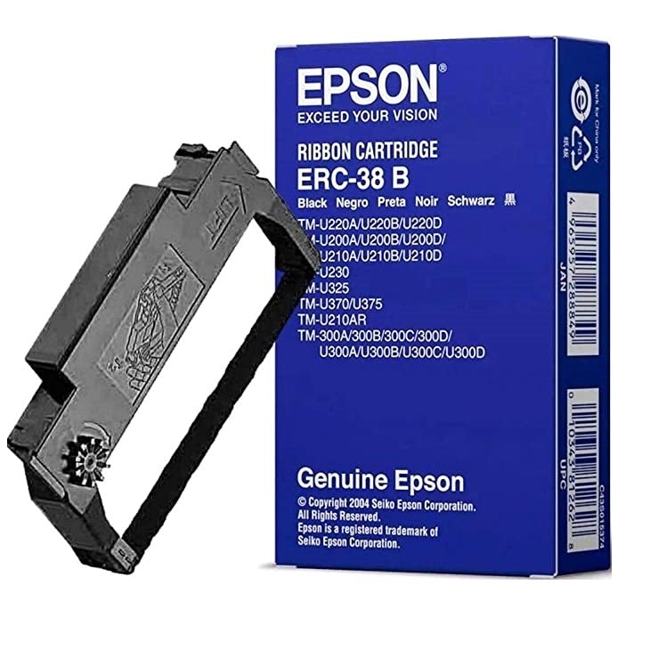 Absolute Toner Epson Genuine ERC38B Black Print Ribbon Cartridge Original Epson Cartridges