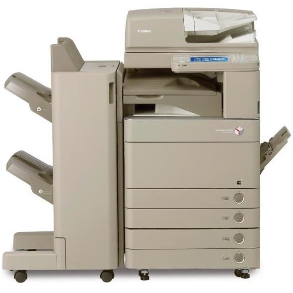 Absolute Toner $69/month REPOSSESSED Canon imageRUNNER ADVANCE C5051 5051 Color Copier Single Pass Duplex Scanner Booklet Maker Finisher Stapler Office Copiers In Warehouse