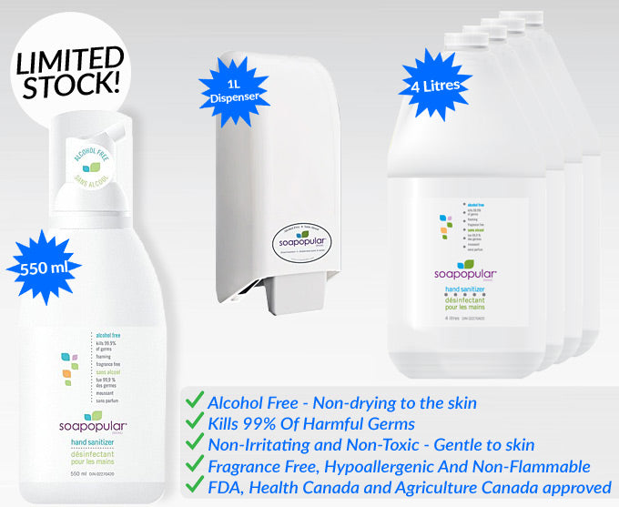 Looking for a Canadian Made Foam Alcohol-Free Hand Sanitizers DIN/FDA Health Canada Approved?