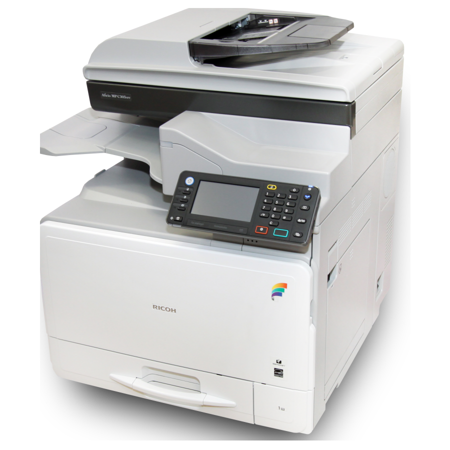 All-In-One Ricoh MP C305 Letter/Legal-Size Color Laser Printer (Print/Copy/Scan) With Automatic Two-Sided Printing For Your Home/Offices Use - Simple Installation With Smart Start Installer