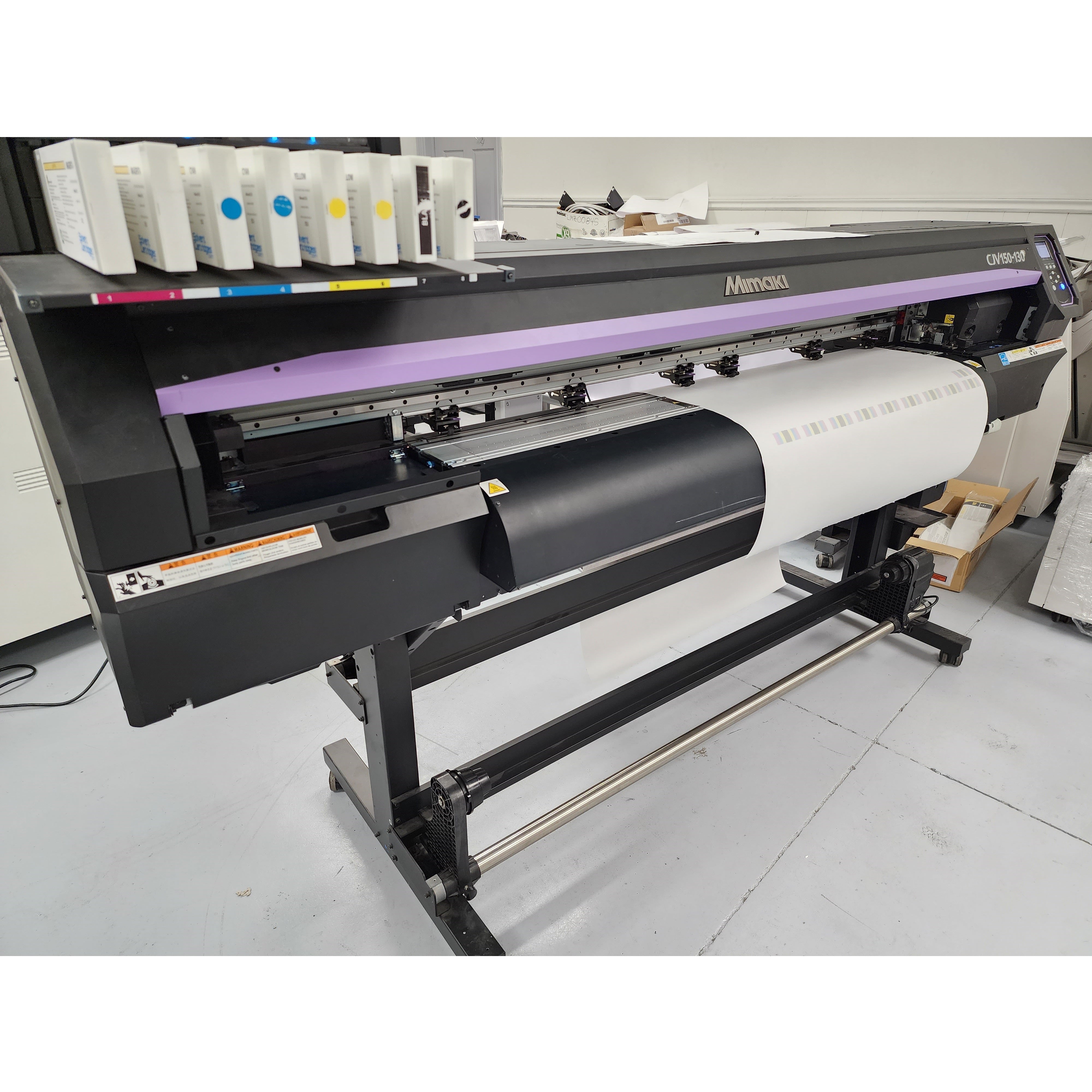 Absolute Toner $195/Month 54" Mimaki CJV150-130 REPO Current Model Print/Cut (Printer/Cutter) 54" Inches Plotter With Auto Soaking and Take-up Unit Print and Cut Plotters