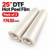 Absolute Toner PK/2 25" ($75ea.) 60cm Premium Double-Sided Hot Peel DTF Transfer Film Roll 328' (60cm x 100m) - Audley Yinstar DTF Transfer Film