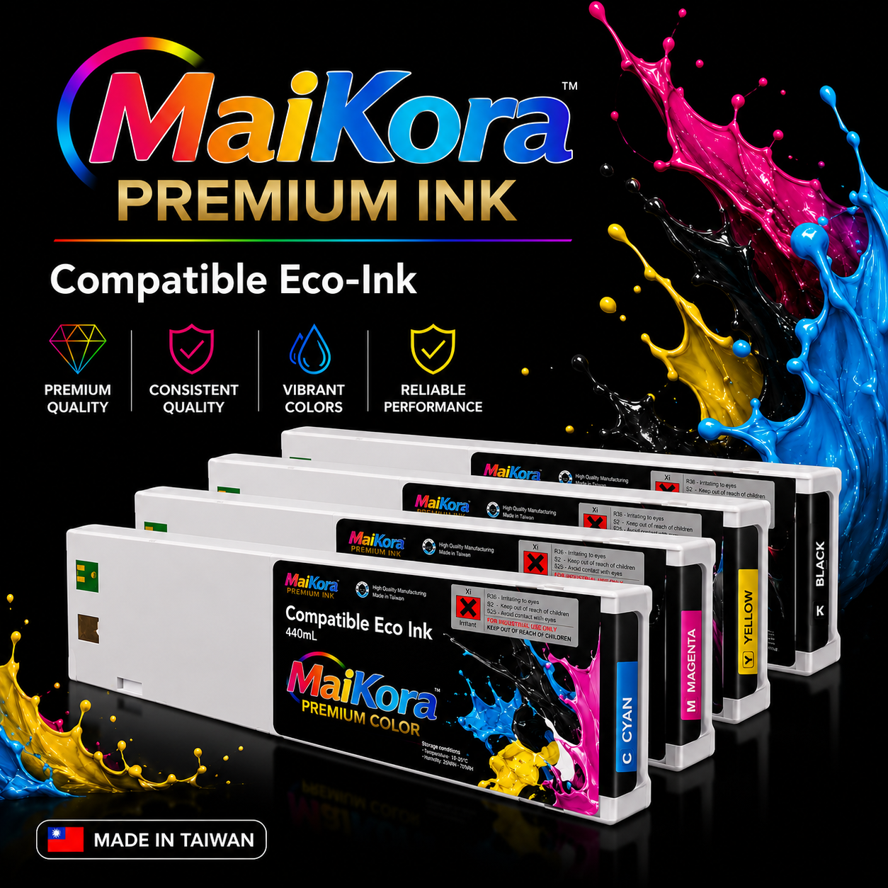 Absolute Toner High Quality (MAX) Premium 440ml Compatible Eco-Solvent Ink Cartridge To Replace Roland ECO-SOL MAX