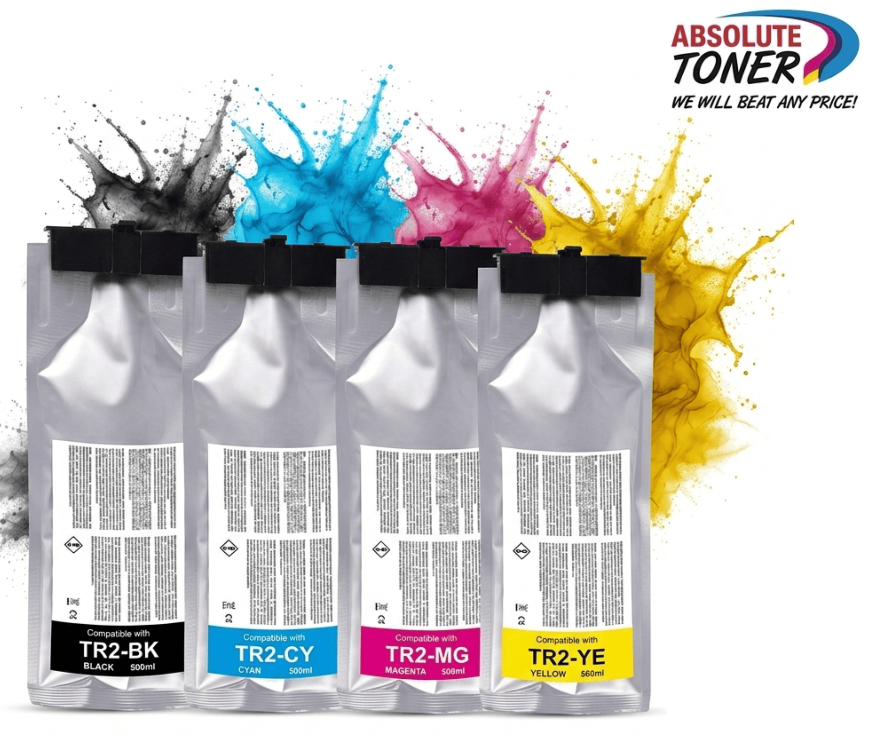 Absolute Toner 500 ml Compatible Replacement Ink Pouches for Roland TrueVIS TR2 Printers Roland Cartridges