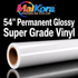Absolute Toner MaiKora 54"x164ft 4mil Permanent GLOSSY SUPER GRADE Vinyl Roll (Eco-Solvent, UV, Latex) 4-mil self-adhesive PVC film engineered for high-impact displays and luxury branding vinyl roll
