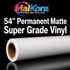 Absolute Toner MaiKora 54"x164ft 4mil Permanent MATTE SUPER GRADE Vinyl Roll SP (Eco-Solvent, UV, Latex) 4-mil self-adhesive PVC film engineered for high-impact displays and luxury branding vinyl roll