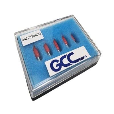 Absolute Toner GCC Red Cap 5 Piece Pack (for i-Craft/AR/Expert II/Puma IV) 45 Degree Angle, 2.5 mm Diameter Blade, Suitable For Cutting Standard Vinyl