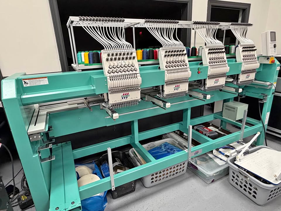 Absolute Toner $623/Month Repossessed LIKE NEW Japanese-made TAJIMA 2022 Embroidery Machine 4 heads 15 Colors LOW USAGE Embroidery