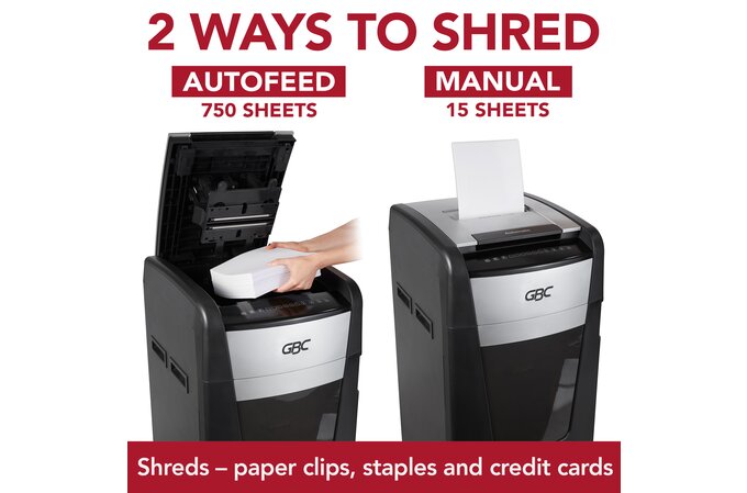 Absolute Toner GBC 750M Micro-Cut 750 Sheet AutoFeed+ Large Office Shredder Shredders