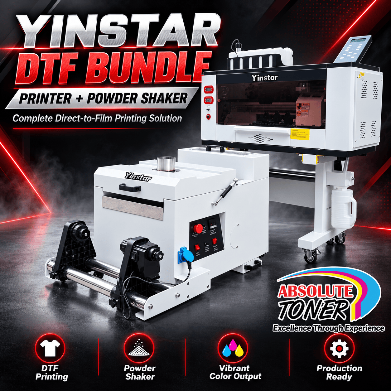 Absolute Toner $99/Month - (FREE SHAKER) DTF x2 Epson Print Heads (110V) YINSTAR A3 13" DTF PRINTER DTF printer