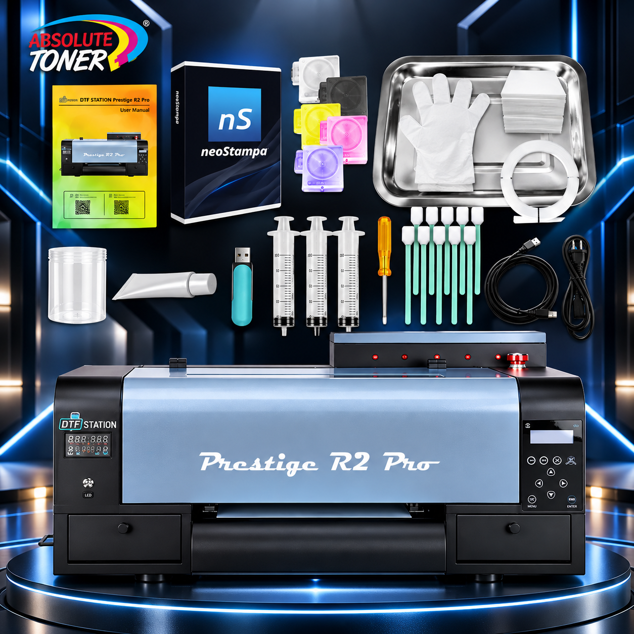 Absolute Toner From $170/month New Prestige R2 PRO 13.75" WITH CUTTER - DTF Printer 110V A3+ with Bundle options DTF printer