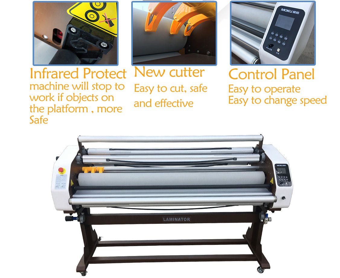 Absolute Toner $75/Month BRAND NEW Audley 65-Inch LAMINATOR Wide Format Heat Assist/Cold, LCD, Infrared, Cutter Top Of The Line Laminator