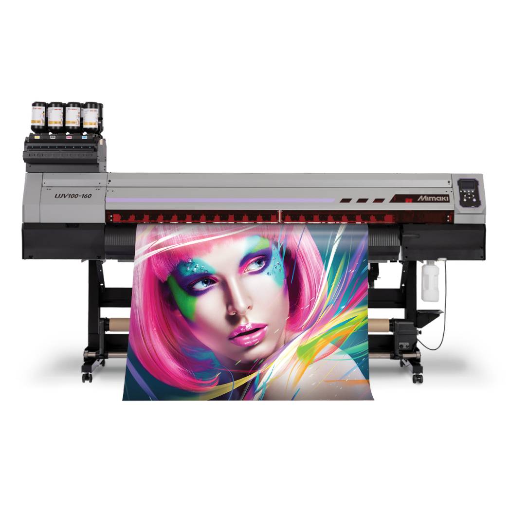 Absolute Toner UV 64" Mimaki UJV100-160 UV-LED Roll to Roll UV Printer With Dot Adjustment System (DAS)