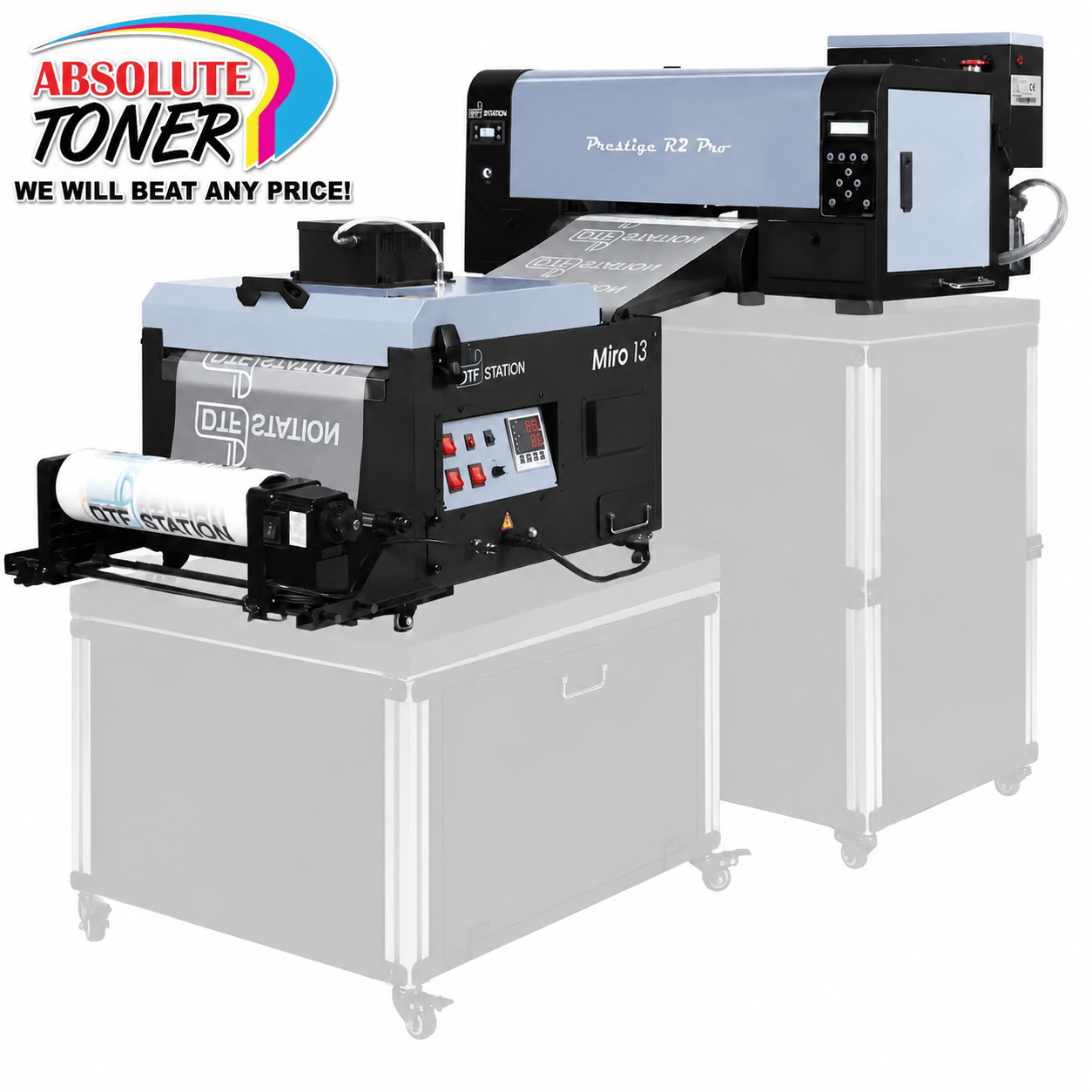 Absolute Toner New Prestige R2 PRO 13" WITH CUTTER Media Roll DTF Printer 110V A3+ DTF printer