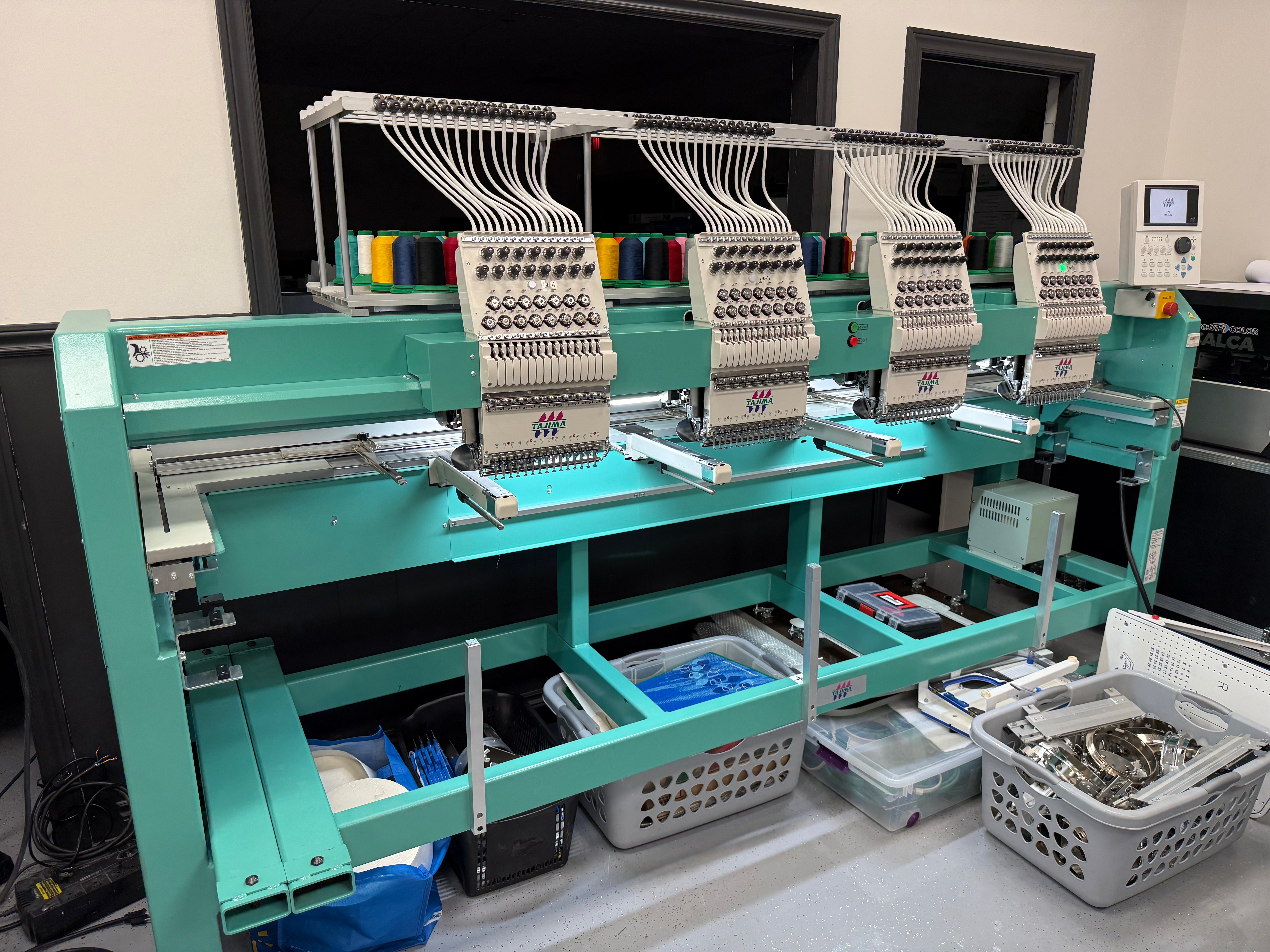 Absolute Toner $623/Month TAJIMA 2022 Japanese-made Embroidery Machine 4 heads 15 Colors LOW USAGE- REPO Embroidery