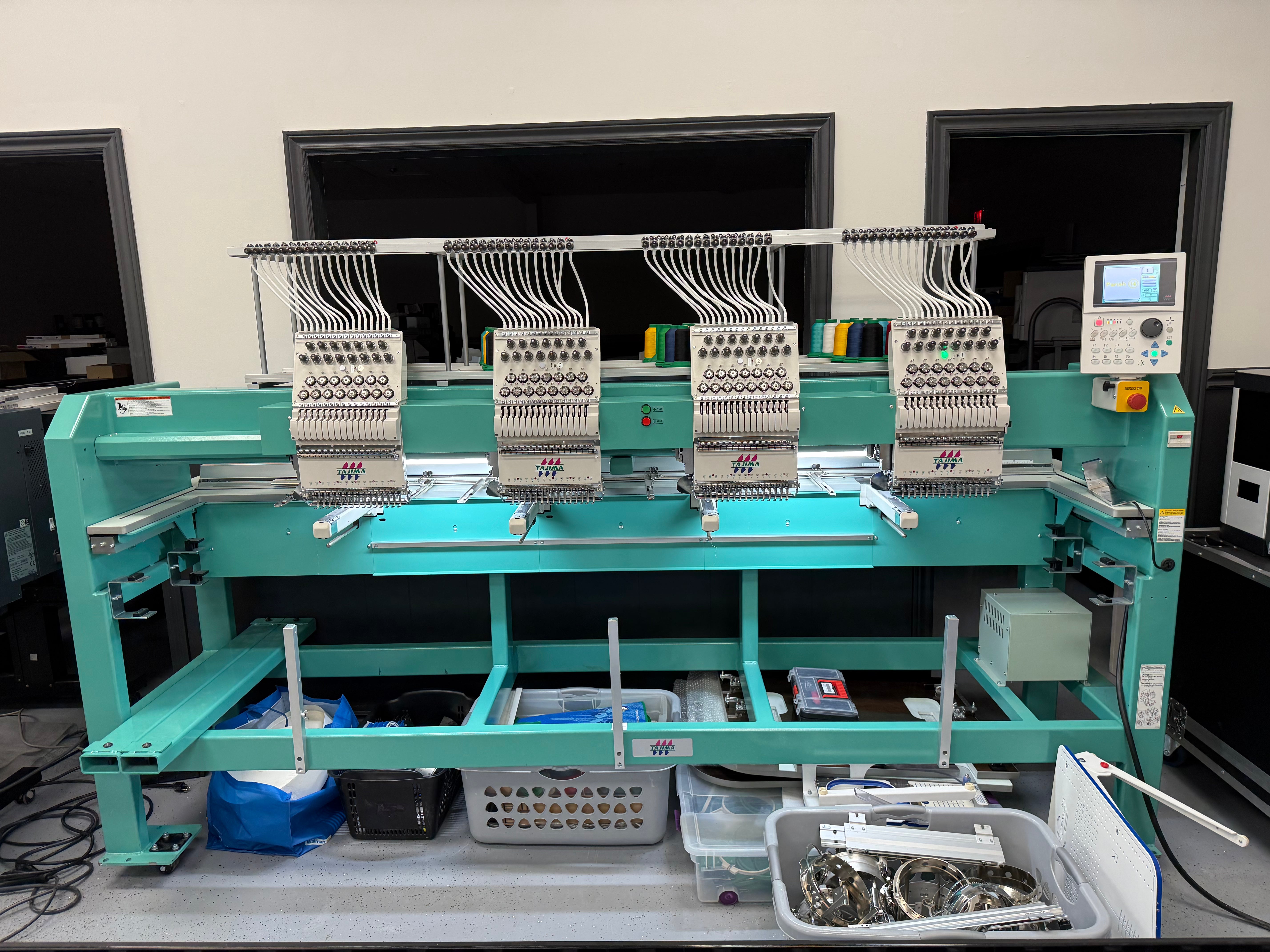 Absolute Toner $623/Month TAJIMA 2022 Japanese-made Embroidery Machine 4 heads 15 Colors LOW USAGE- REPO Embroidery
