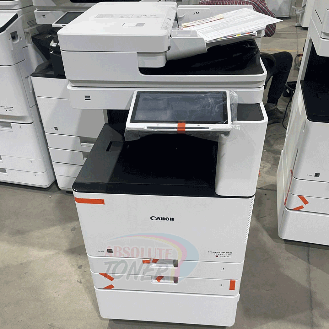 Absolute Toner $89/Month New Demo Unit Canon ImageRUNNER ADVANCE DX C3725i 25ppm Multifunction Color Copier Printer Scanner with 2 Paper Trays and Cabinet Printers/Copiers
