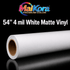 Absolute Toner MaiKora 54"x164ft 4mil Permanent MATTE White Vinyl Roll DPE (Eco-Solvent, UV, Latex) 4-mil self-adhesive PVC film engineered for high-impact displays and luxury branding vinyl roll