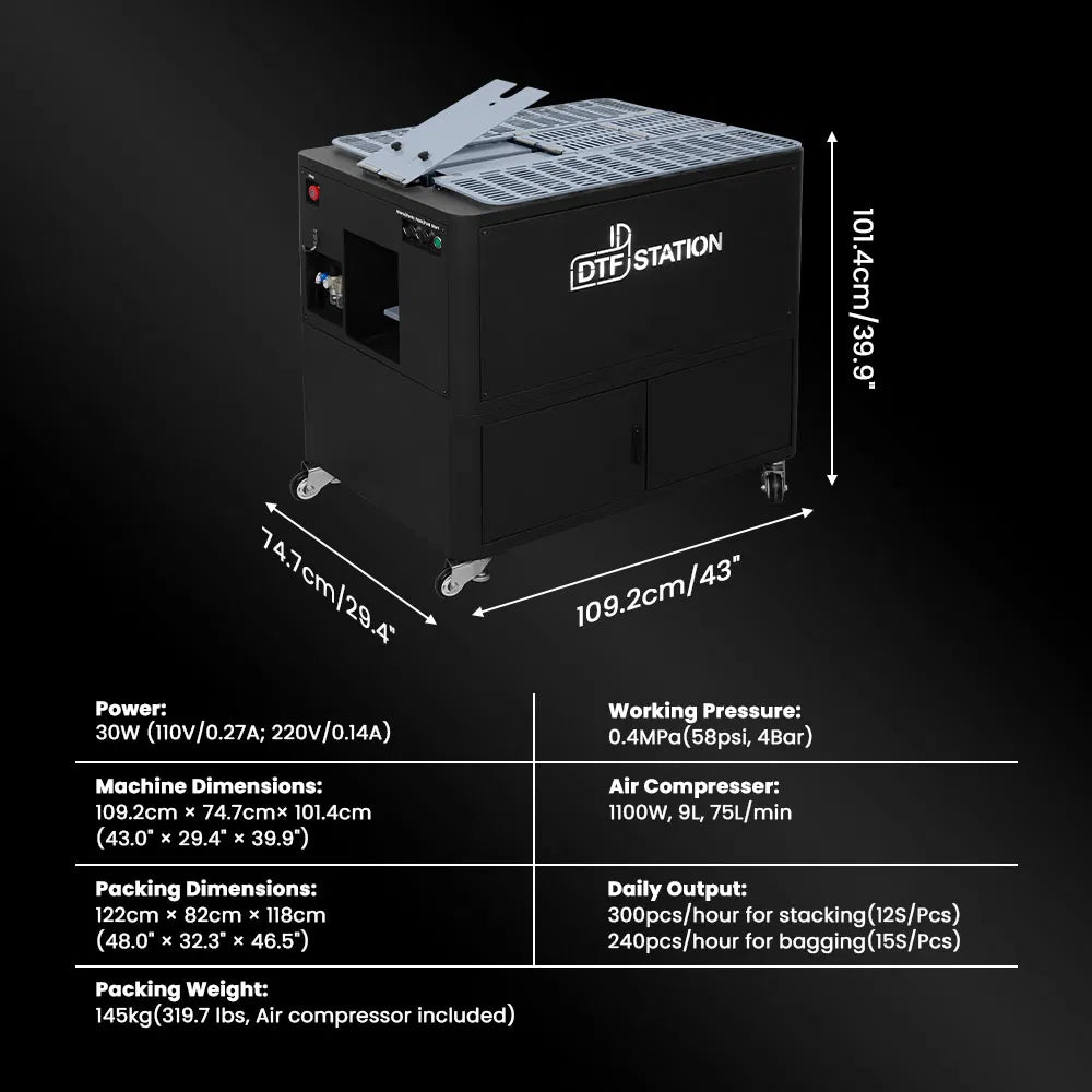 Absolute Toner DTF Station FoldFlex 100 Garment Folding Machine Fold, Stack, And Bag In One Step For Consistent T-shirt Folding