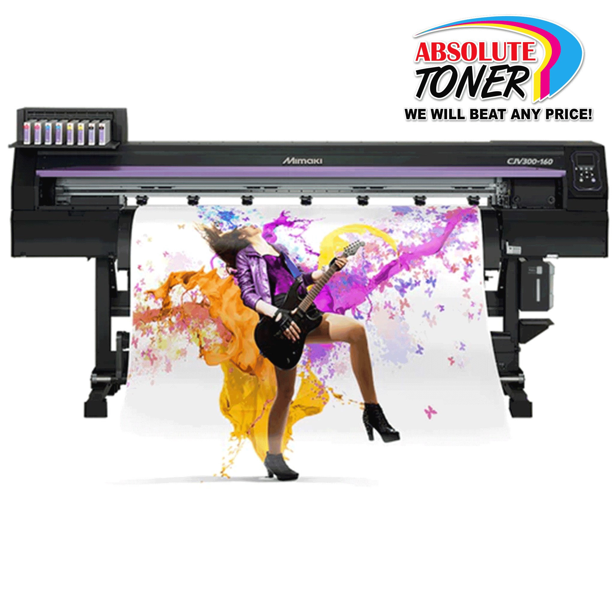 Absolute Toner $369/Month Mimaki CJV300-160 Plus 64" Inch Eco-Solvent Print/Cut Vinyl Plotter Cutter Printer With Mimaki Advanced Pass System 4 (MAPS4) Print and Cut Plotters