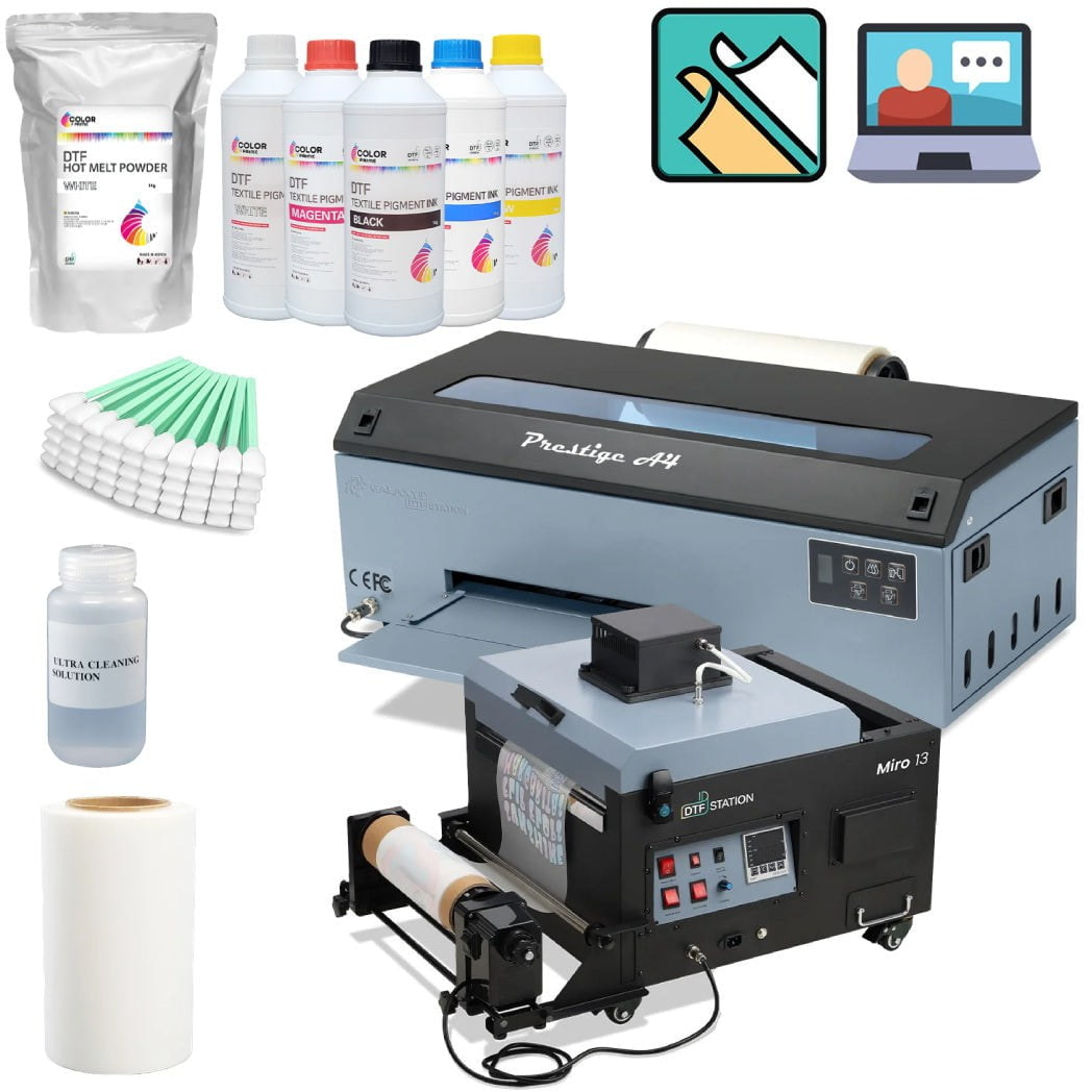Absolute Toner SUPPLIES BUNDLE - Prestige Roll DTF Printer And Miro 13 DTF Powder Shaker/Oven & Air Purifier DTF printer