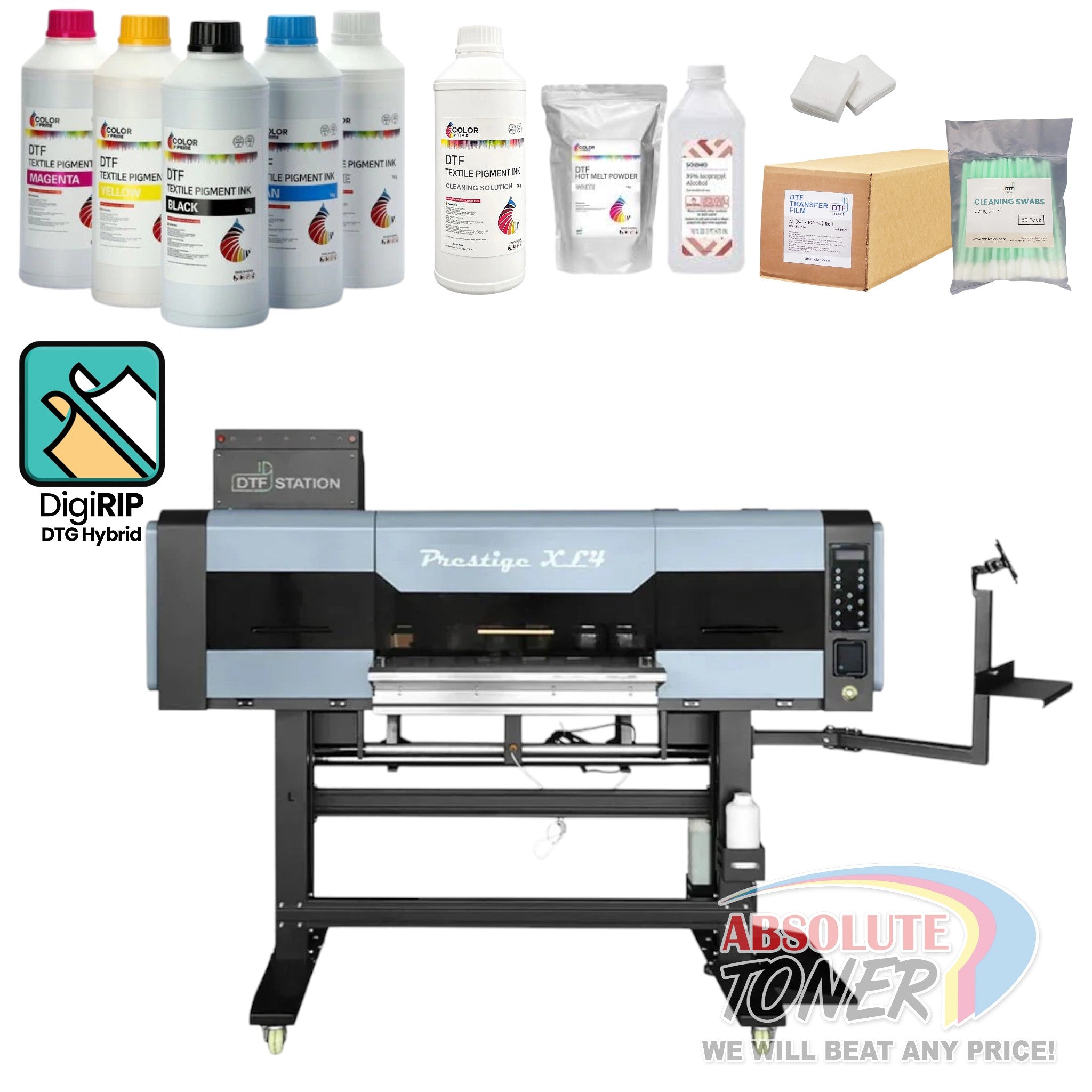 Absolute Toner New Prestige XL4 DTF 24" Inch 60 Cm Printer With Auto-Cleaning And White Ink Management System DTF printer