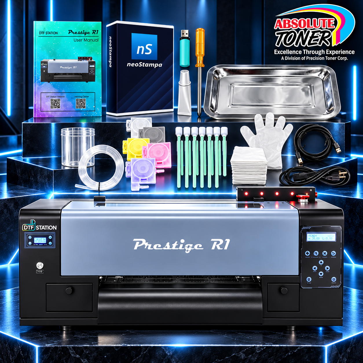 Absolute Toner New Prestige R1 13" DTF Printer Bundle - Includes Prestige R1 DTF Printer, Startup Package and Compatible Machine Options DTF printer