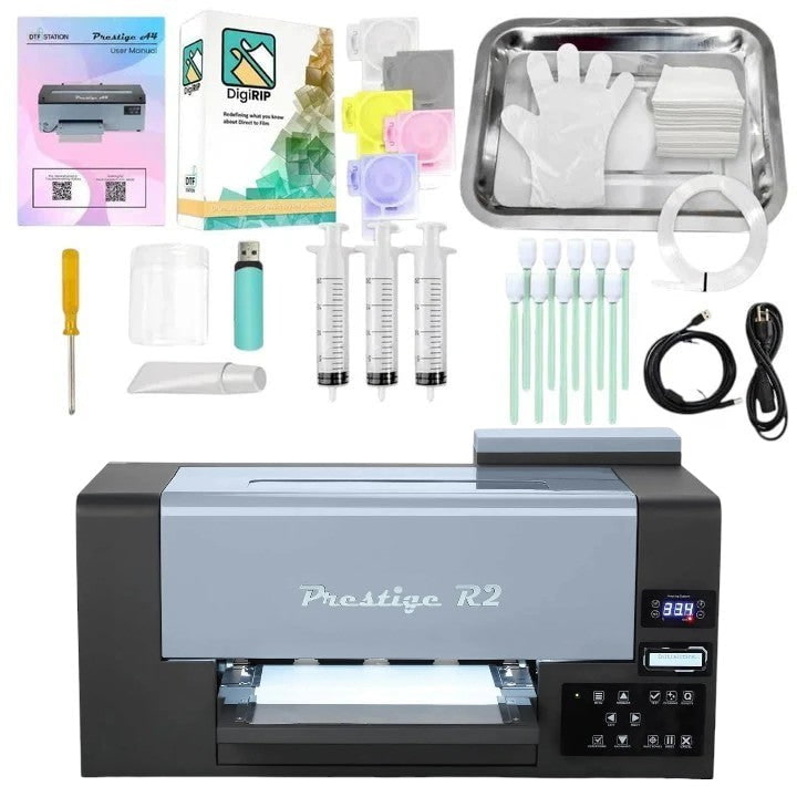 Absolute Toner New DTF Station Prestige R2 13" Direct To Film (DTF) Printer With Dual Epson Print heads + Optional Startup Package DTF printer