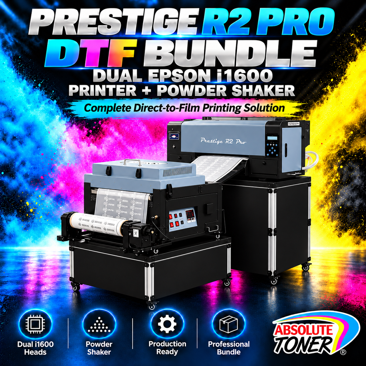 Absolute Toner From $149/month New Prestige R2 PRO 13.75" WITH CUTTER DTF Printer 110V A3+ with Bundle options -MC DTF printer