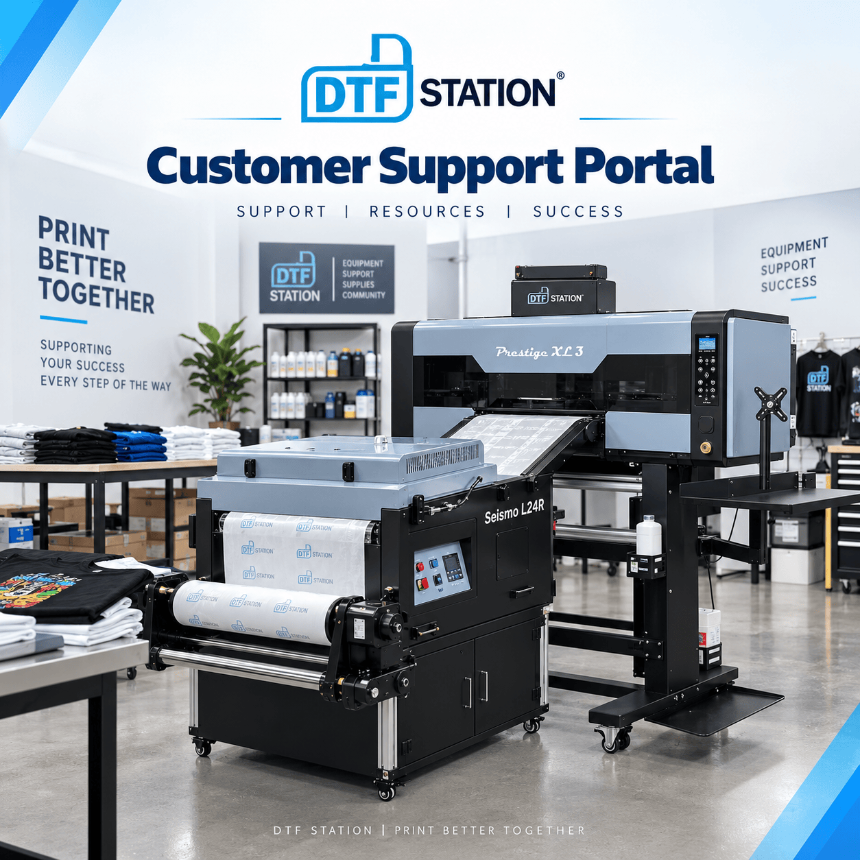 Absolute Toner From $497/month - 9 COLORS Prestige XL3 with 3 Epson i3200 DTF Printer Bundle with Auto Powder Shaker/Oven DTF printer
