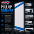 Absolute Toner From $19.79ea. - Premium Retractable Pull Up Banner Stand - Aluminum with ABS Plastic end Cap, Click Bar - Carry Bag Included. vinyl roll