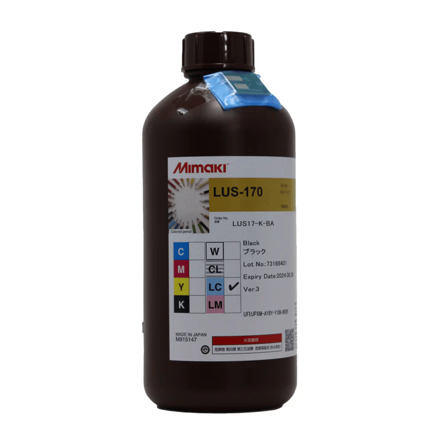 Absolute Toner High Quality Mimaki LUS-170 UV-LED Curable Ink – 1 Litre Bottle Highly Flexible Instant-Curing UV-LED Ink UV-LED Ink