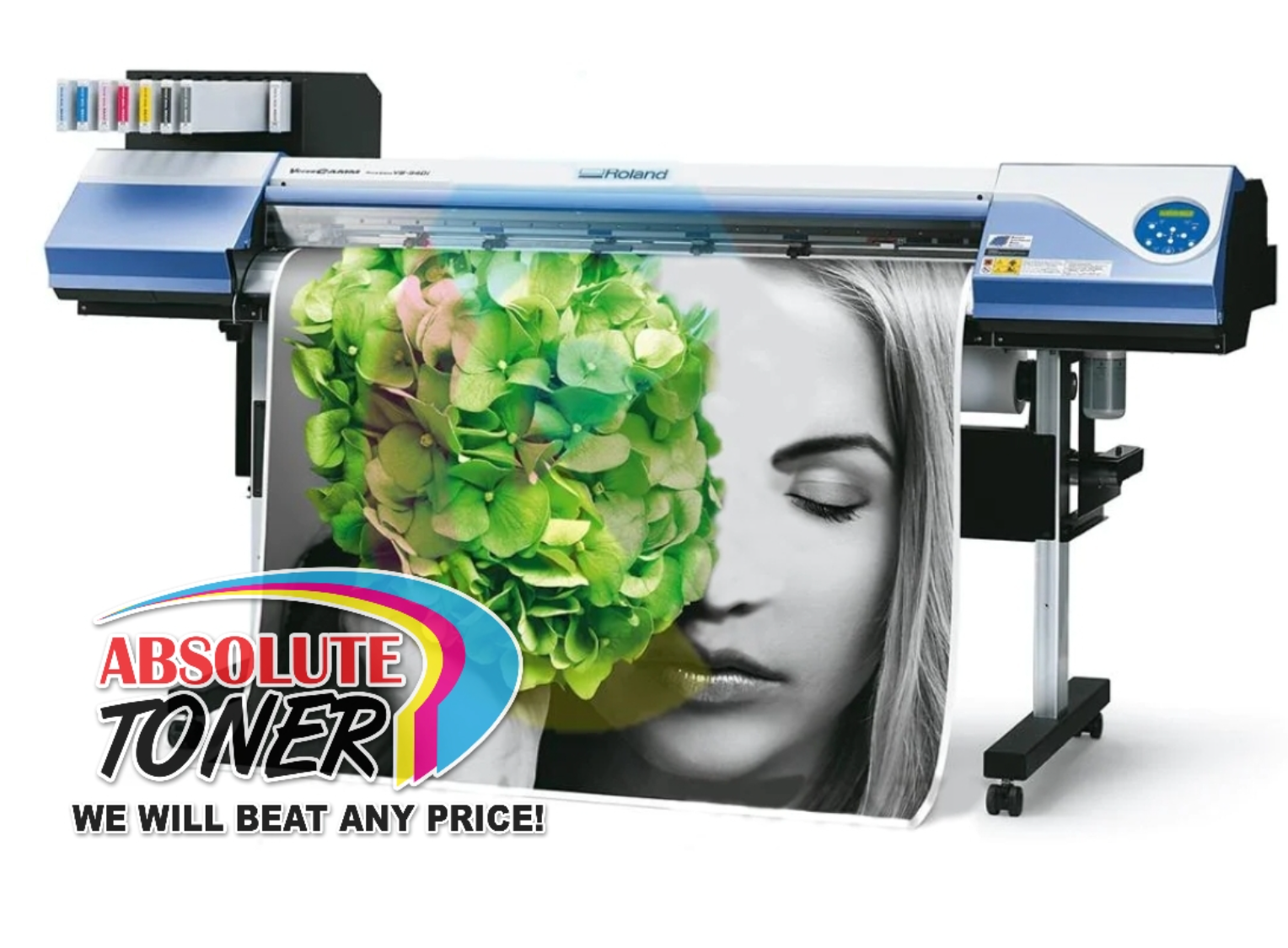 Absolute Toner $195/Month NEW HEAD Roland VersaCAMM 30" VS-300i (VS300i) Large Format Inkjet Printer/Cutter (Print And Cut) With Stand Print and Cut Plotters