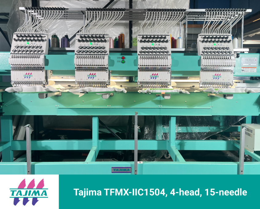 Absolute Toner $623/Month Repossessed LIKE NEW Japanese-made TAJIMA 2022 Embroidery Machine 4 heads 15 Colors LOW USAGE Embroidery