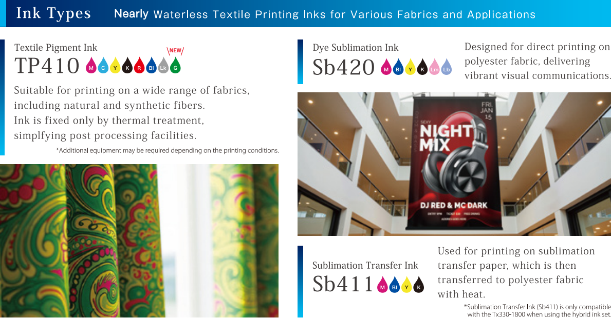 Absolute Toner Mimaki Tx330-1800 High Quality Hybrid Digital Textile Direct and Transfer Inkjet Printer sublimation