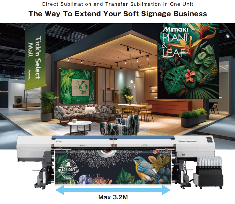 Absolute Toner Mimaki TS330-3200DS 126" Production Hybrid Dye Sublimation Digital Textile Printer sublimation