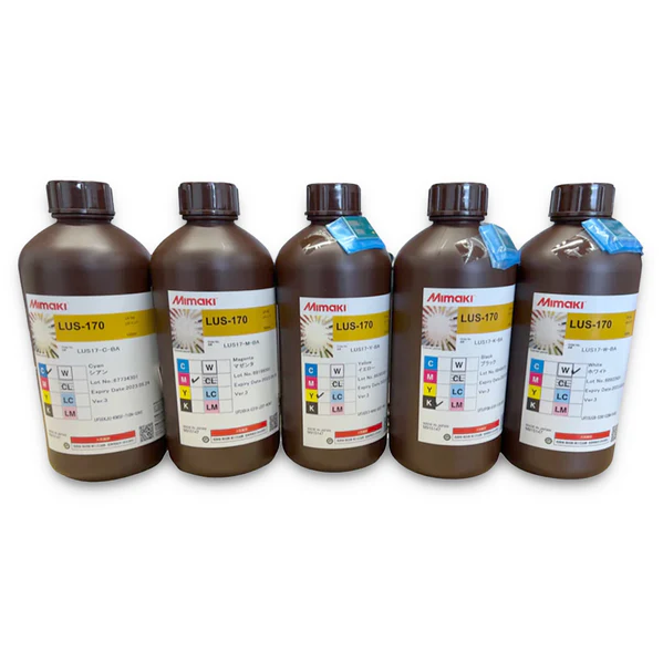 Absolute Toner High Quality Mimaki LUS-170 UV-LED Curable Ink – 1 Litre Bottle Highly Flexible Instant-Curing UV-LED Ink UV-LED Ink