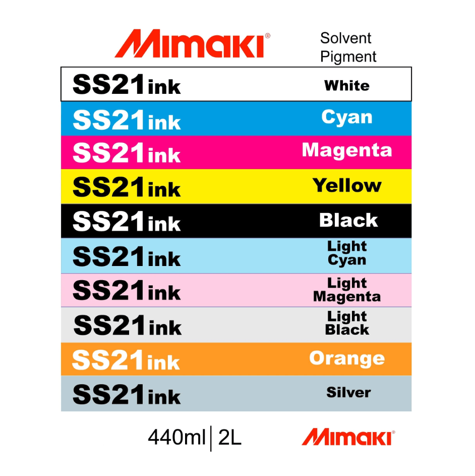 Absolute Toner High-Performance Mimaki SS21 Eco-Solvent Fast-Drying Ink – 440ml Cartridges & 2L Ink Packs Designed for Outdoor Signage, Vehicle Wraps, and Commercial Graphics eco-solvent ink