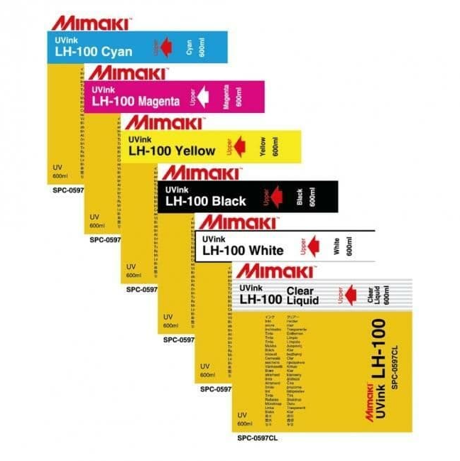 Absolute Toner Mimaki LH-100 Hard UV-LED Curable 250ml Ink Cartridges Engineered Specifically for Printing on Rigid Substrates eco-solvent ink