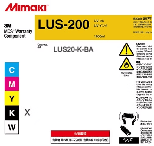 Absolute Toner Mimaki LUS-200 UV-LED Curable Ink 1 Litre Bottles Designed for Extreme Stretching and Vehicle Wrapping Applications UV-LED Ink