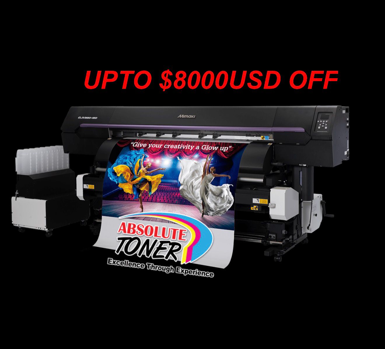 Absolute Toner $6000USD OFF + $2000USD Trade-in cash back (Expired March 15th, 2026) Brand New Mimaki CJV330-130 54" Production Large Format Printer and Cutting Plotter Print and Cut Plotters