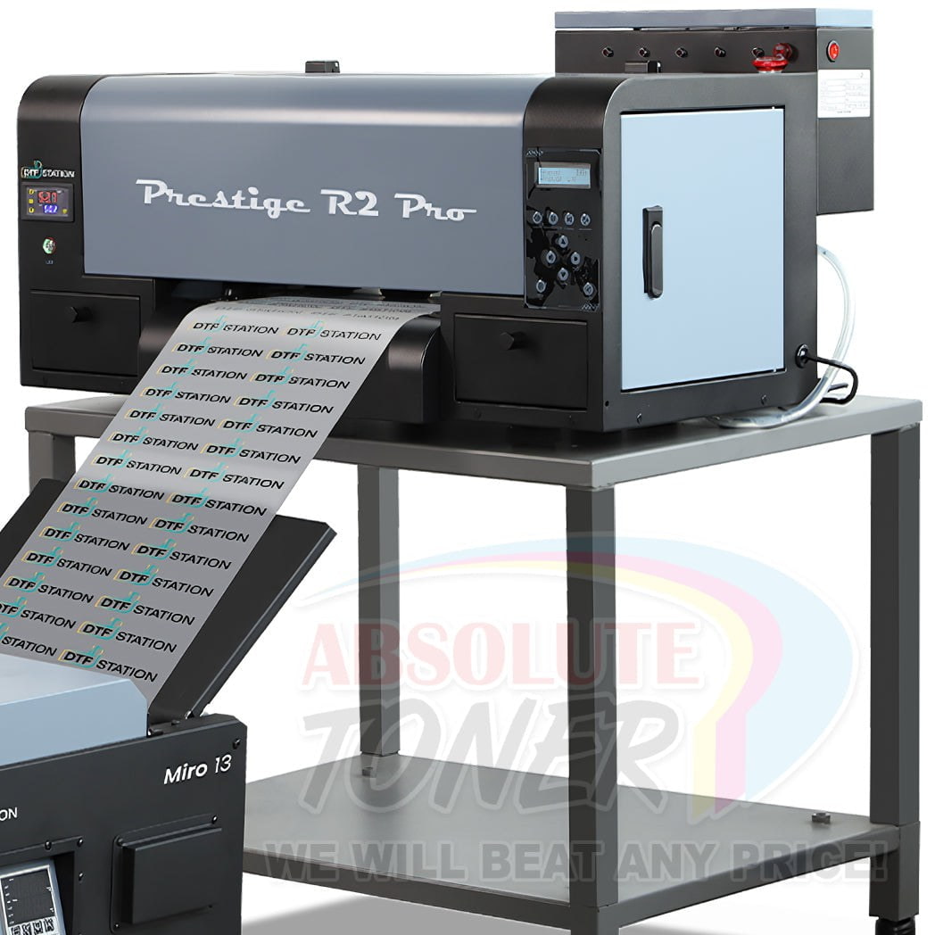 Absolute Toner SAVE $500 BUNDLE - $285/Month Prestige R2 PRO DTF Printer 110V 13" Media Roll or A3 (Dual Epson i1600 Print Heads) With Digirip Software And Miro 13 DTF Powder Shaker With Oven Purifier (Copy) DTF printer