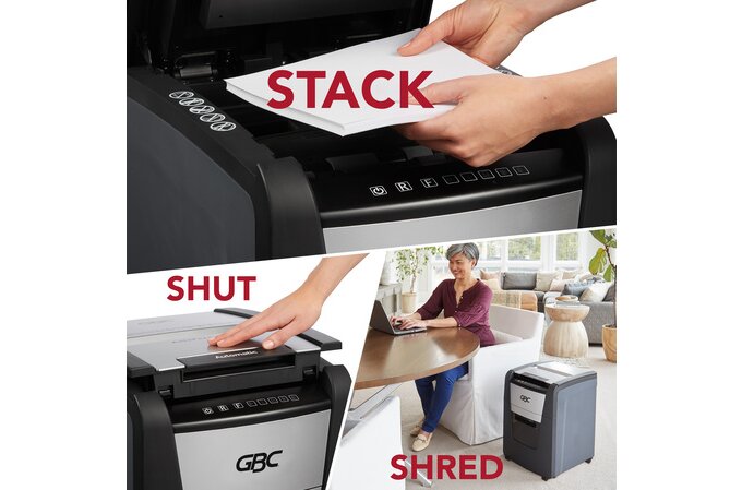 Absolute Toner GBC 100X Micro-Cut 100 Sheet AutoFeed+ Home Office Shredder Shredders