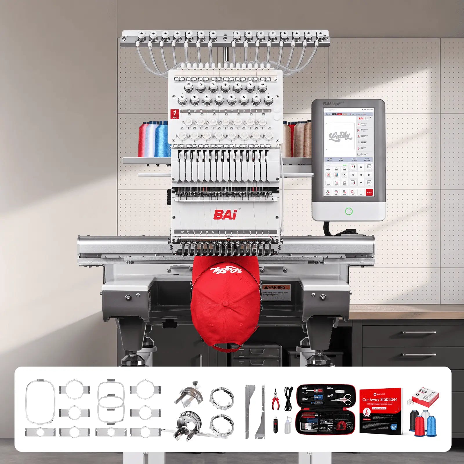 BAi 1501 THE MIRROR Commercial Embroidery Machine - 15-Needle Custom Apparel & Structured Hat System