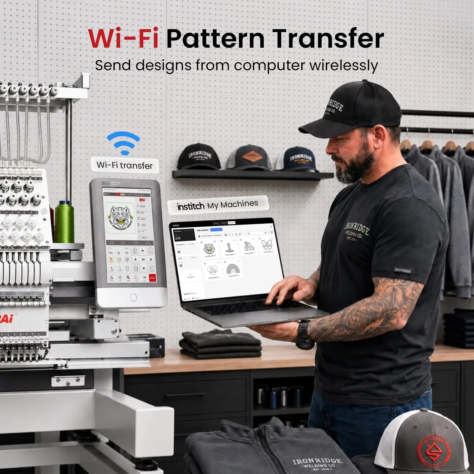 BAi THE VISION 2-Head Commercial Embroidery Machine - Dual-Head 15-Needle Custom Apparel System